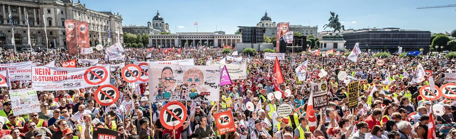 ÖGB-Demo: "Wir sind laut, weil man uns die Freizeit klaut"