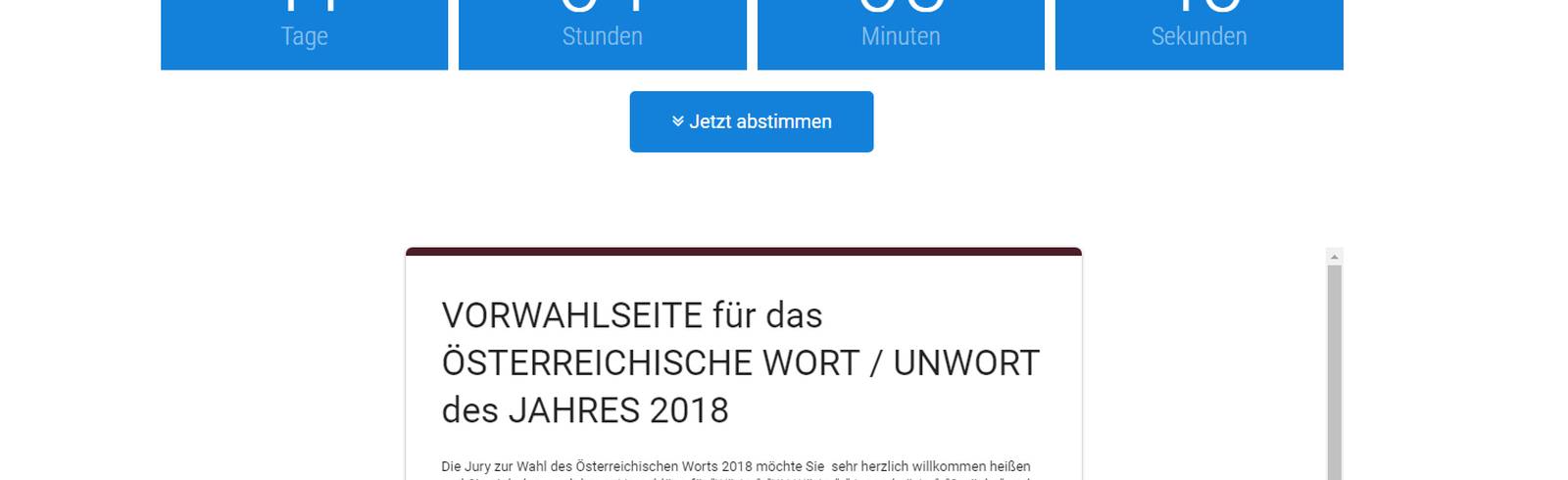 Das österreichische Wort des Jahres 2018 gesucht