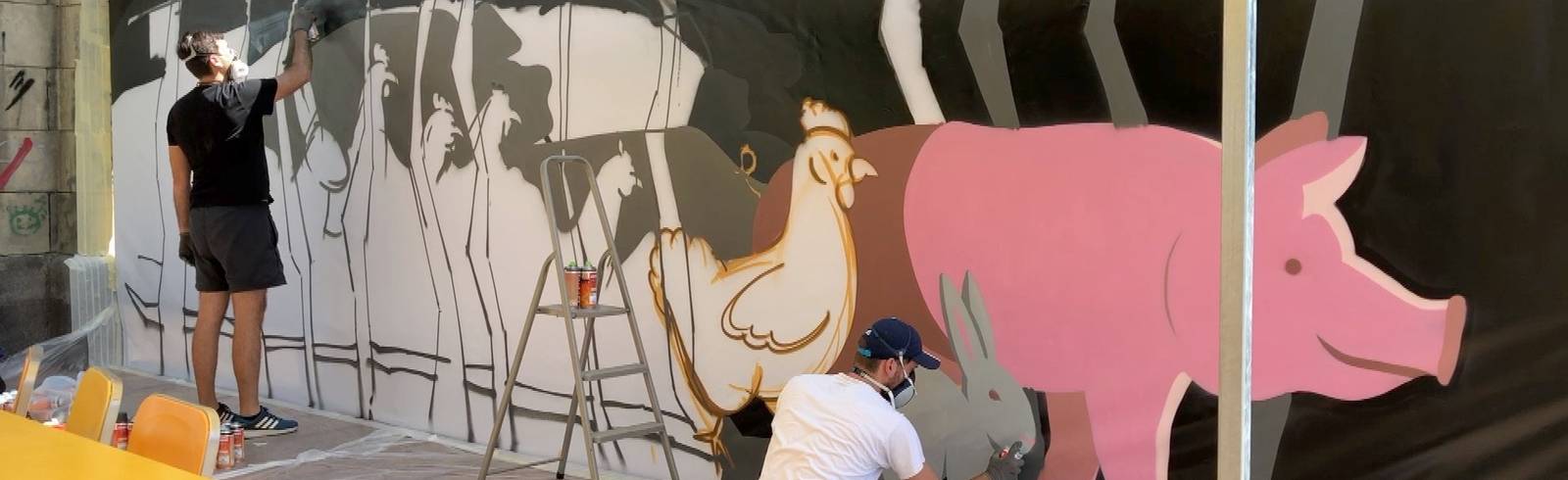 Vier Pfoten: Sprayen gegen Käfighaltung