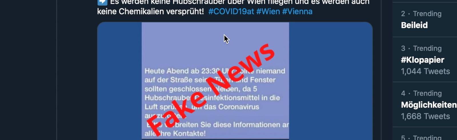 Corona-Virus: Fake News nehmen zu