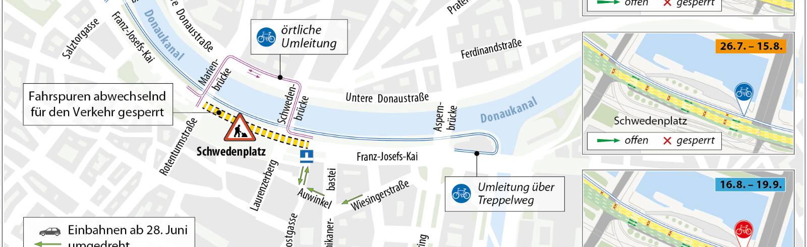 Bezirksflash: Staugefahr am Franzjosefskai ab Samstag