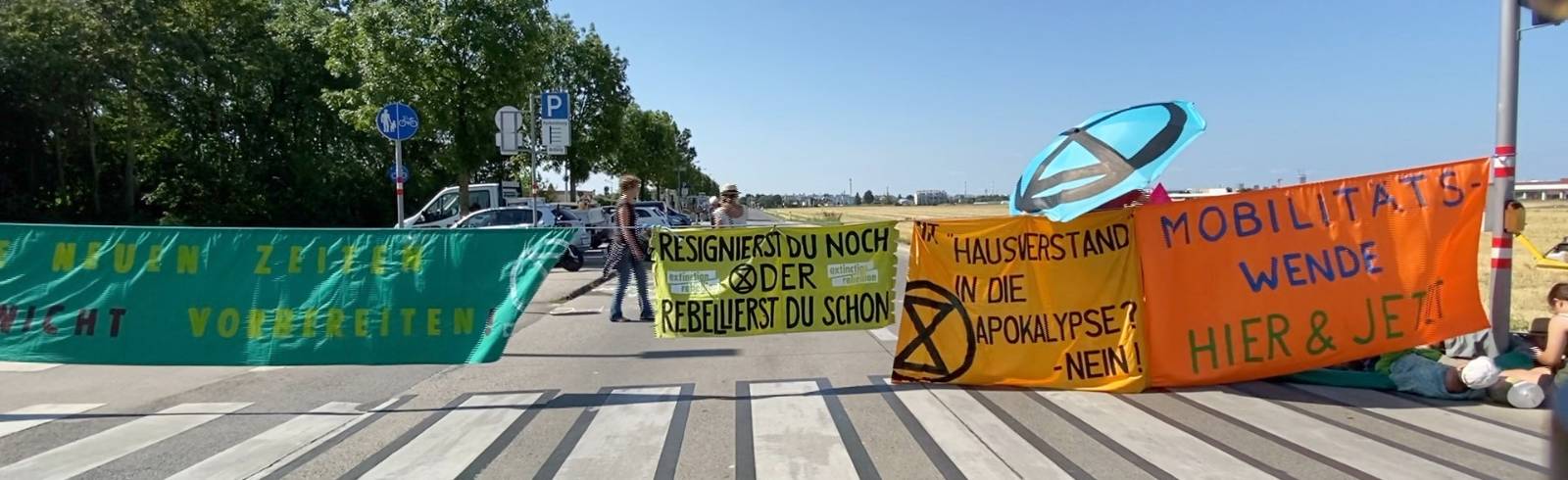 Blockade: Protest gegen Stadtstraße
