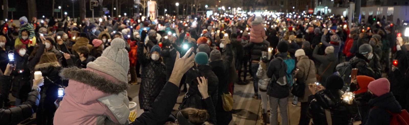 Lichtermeer für Covid-Tote