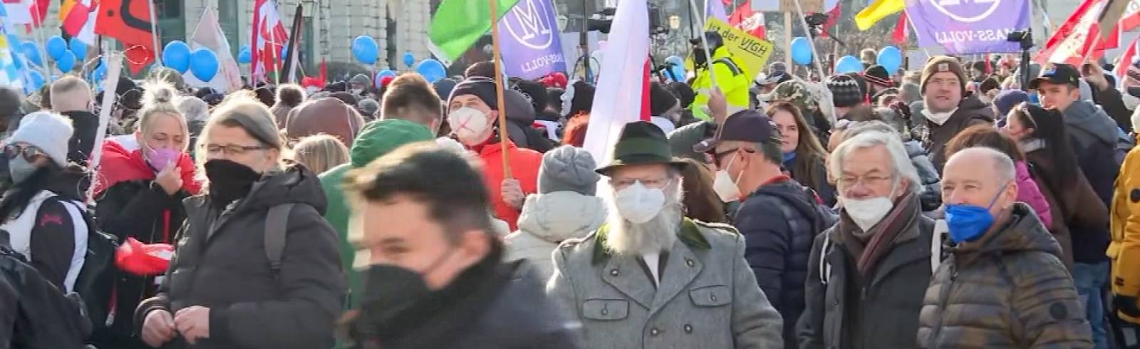 Zehntausende Maßnahmengegner in Wien