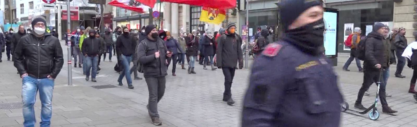 Impfgegner versammelten sich bei der Hofburg
