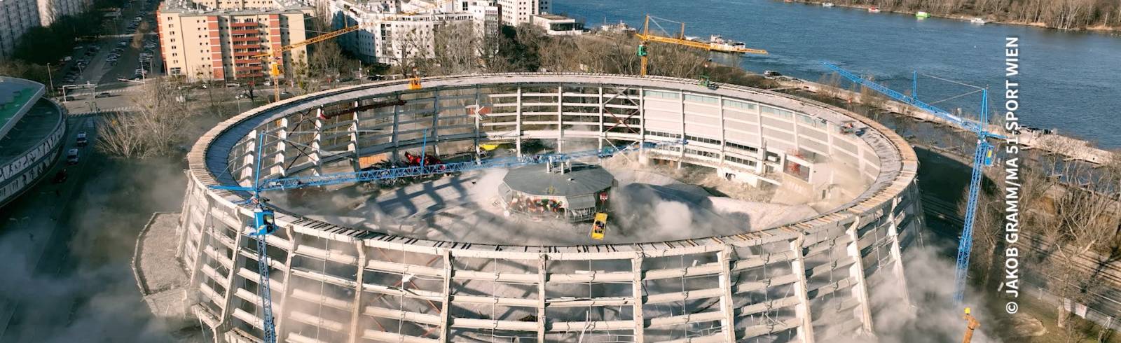 Dusika-Stadion: Abriss hat begonnen