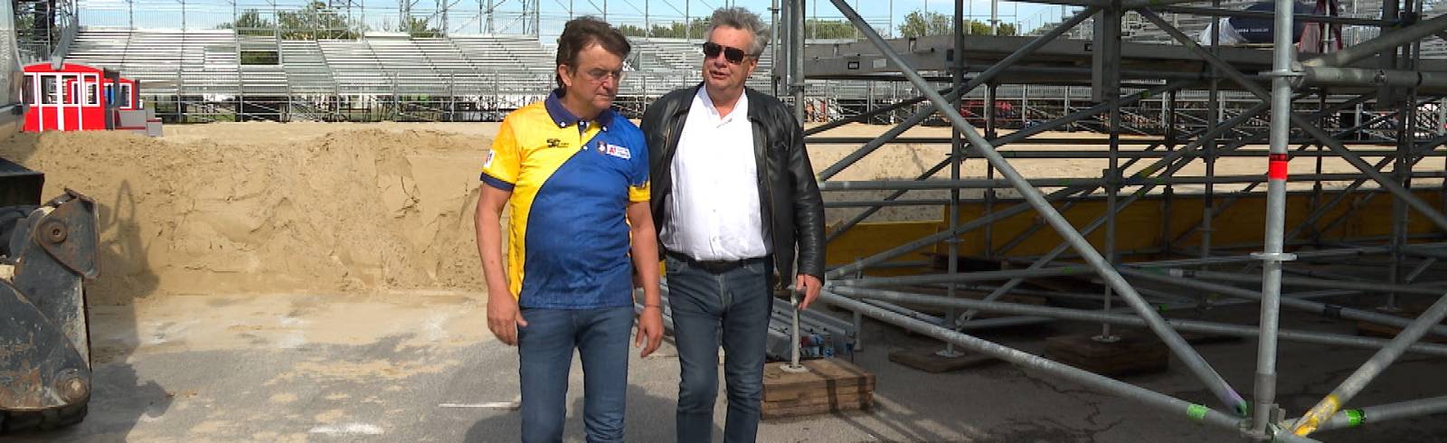 Beachvolley EM Arena vor Fertigestellung