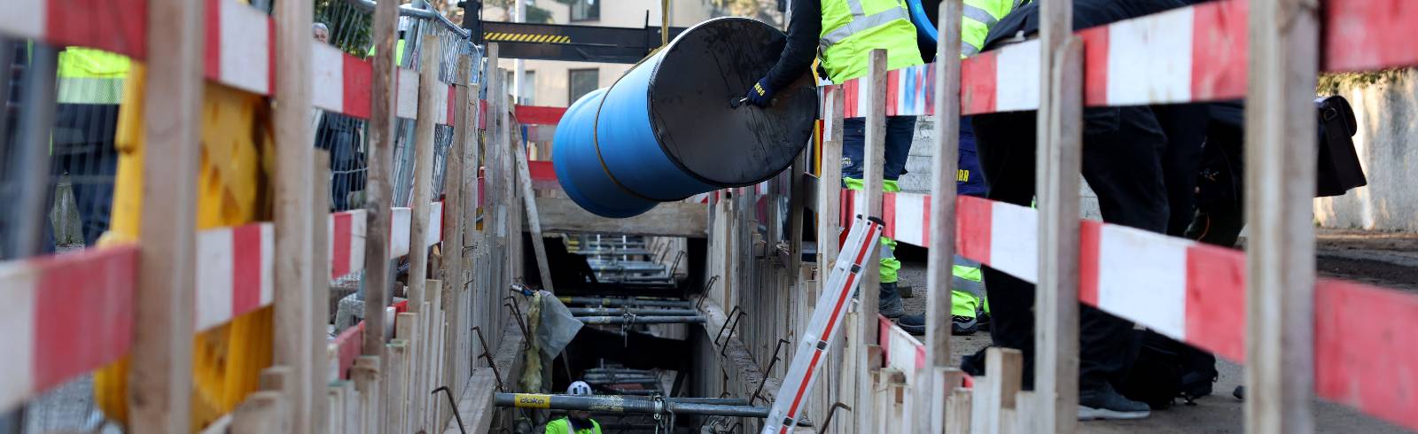Dritte Wasser-Rohrleitung vor Fertigstellung