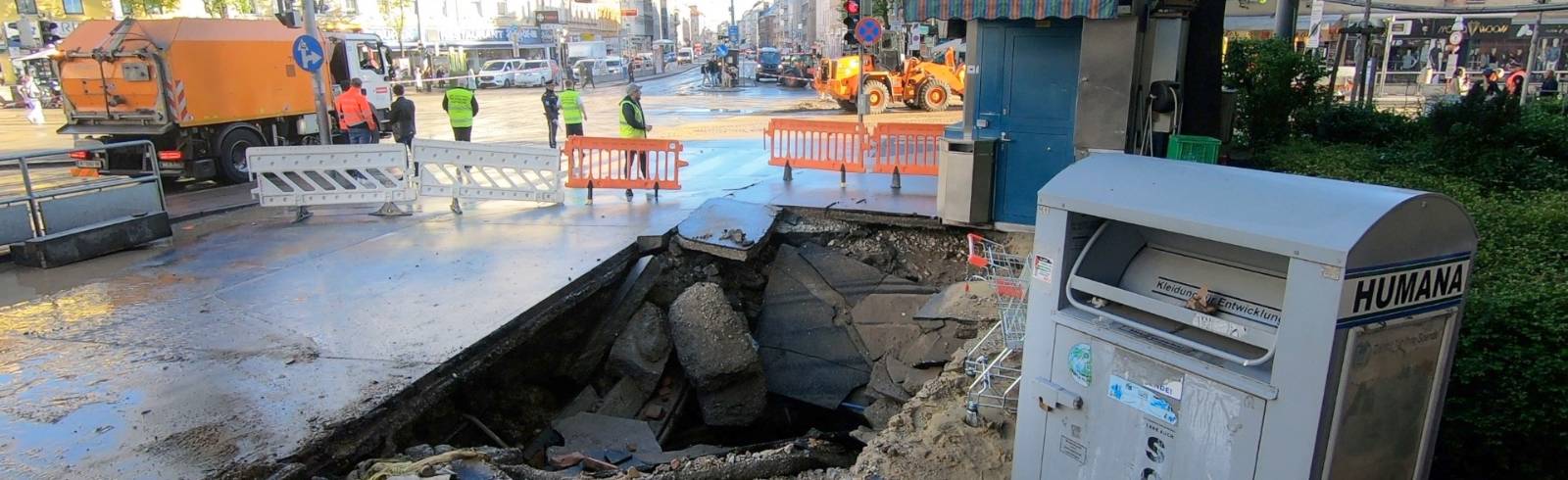 Quellenplatz: Rohrbruch sorgt für Straßenbahnstörung