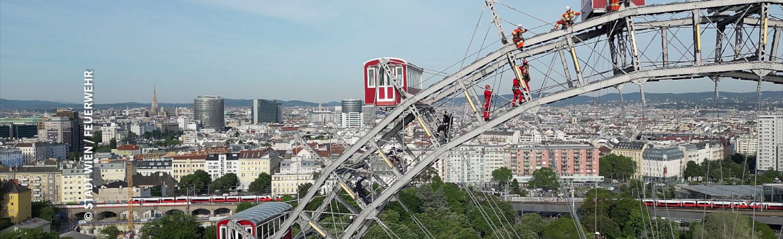 Prater: Auf dem Riesenrad ist die Feuerwehr