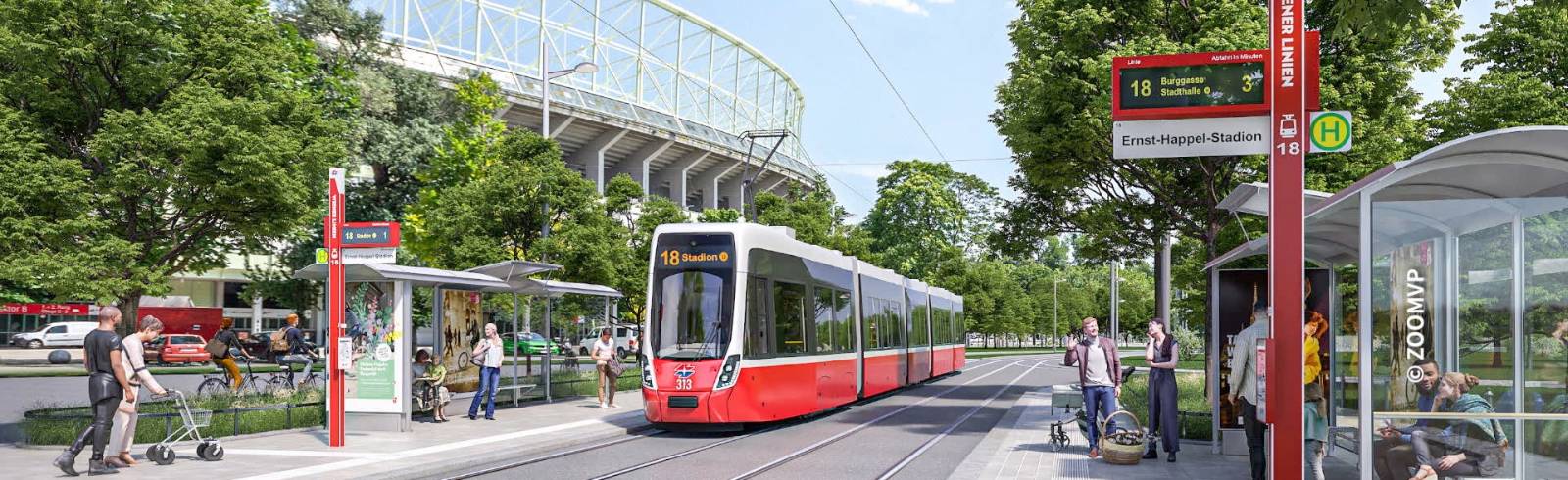 Spatenstich: 18er-Bim fährt bald bis zum Happel-Stadion