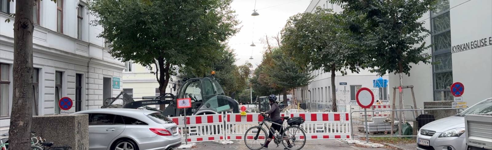 Bezirksflash: Absteigen und schieben in der Hasnerstraße