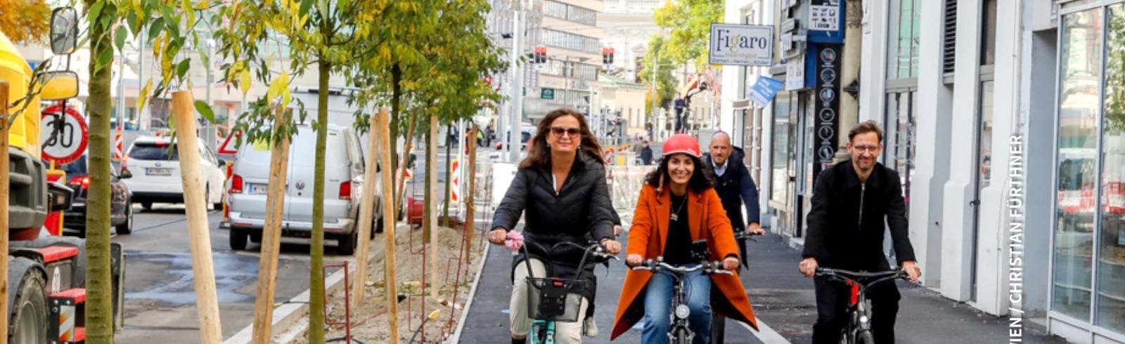 Radweg: Erster Teilabschnitt auf der Alserbachstraße fertig