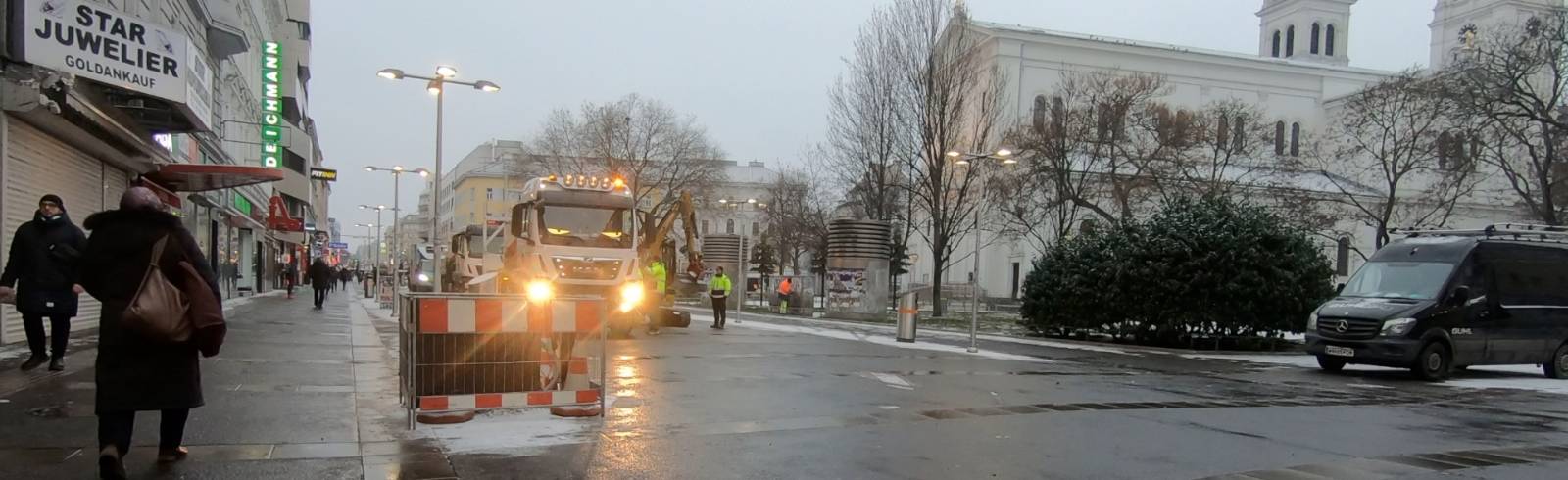 Bezirksflash: Baustelleneinrichtung auf der Favoritenstraße