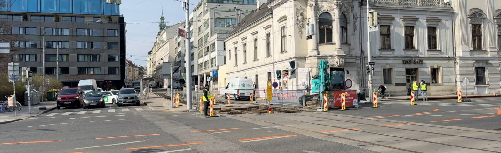 Großer Gleistausch in Lerchenfelder Straße