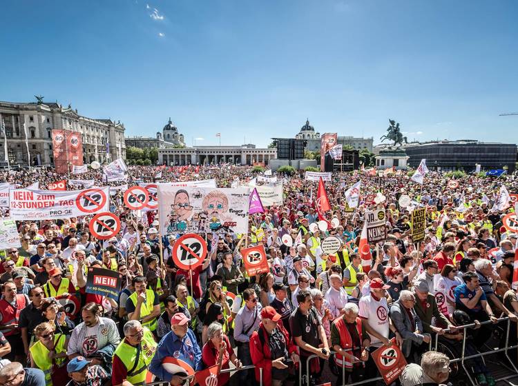 ÖGB-Demo: "Wir sind laut, weil man uns die Freizeit klaut"