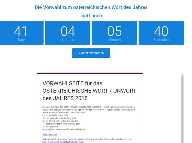 Das österreichische Wort des Jahres 2018 gesucht