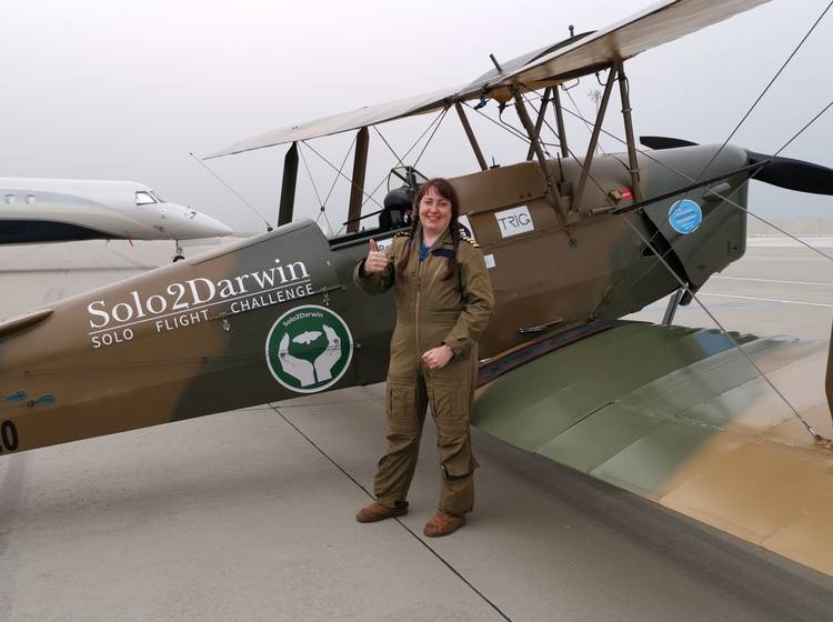 Historisches Flugzeug in Schwechat gelandet