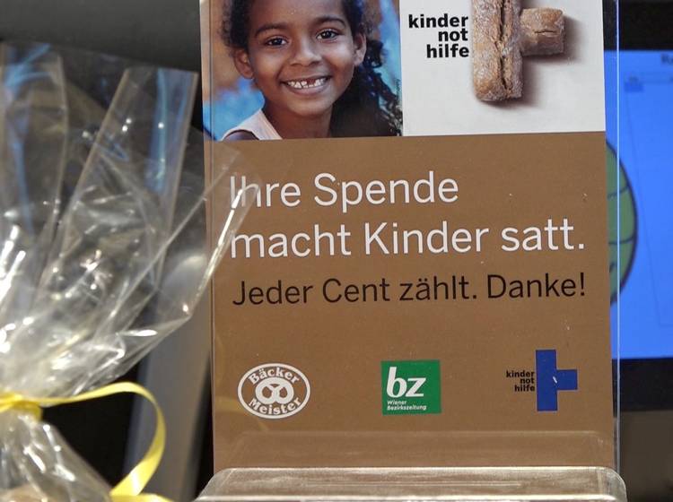 Spenden in den Bäckereien Wiens