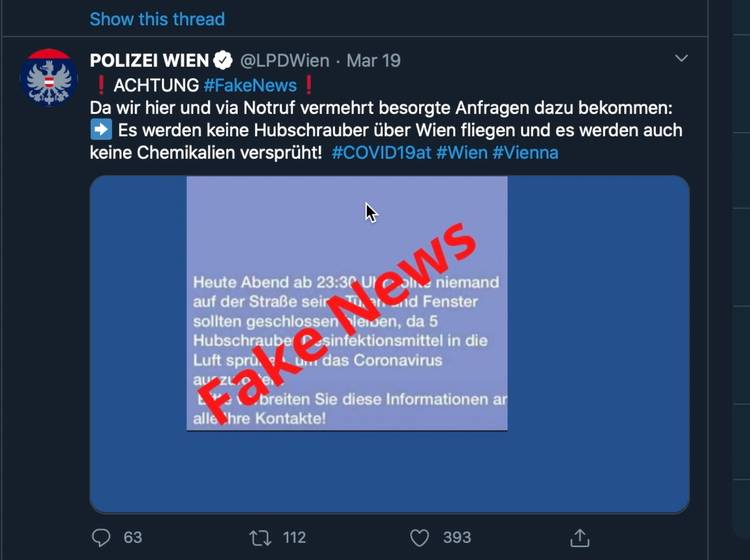 Corona-Virus: Fake News nehmen zu