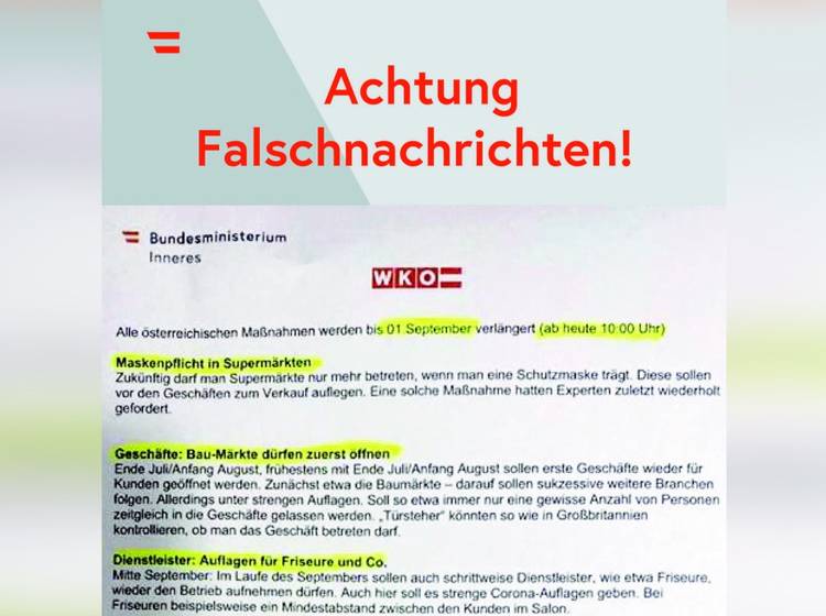 Warnung vor Fake-News zur Dauer der Corona-Maßnahmen