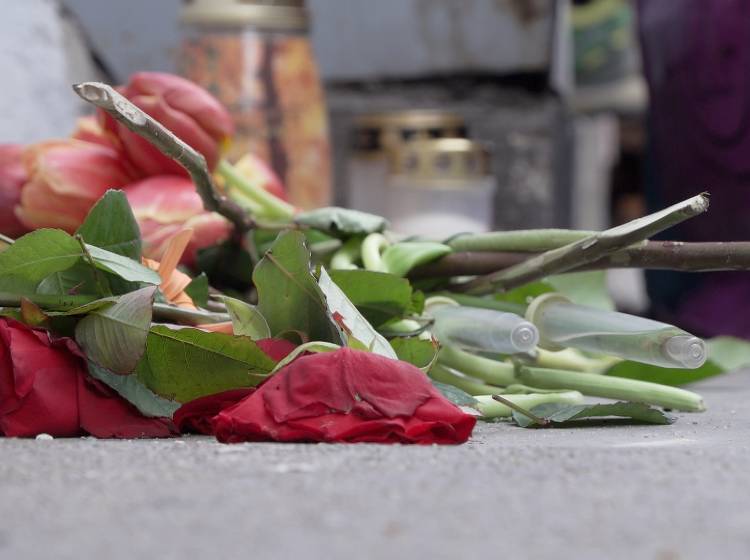 Kundgebung für verstorbene Trafikantin