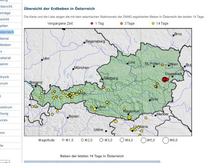 Erdbeben bis nach Wien spürbar