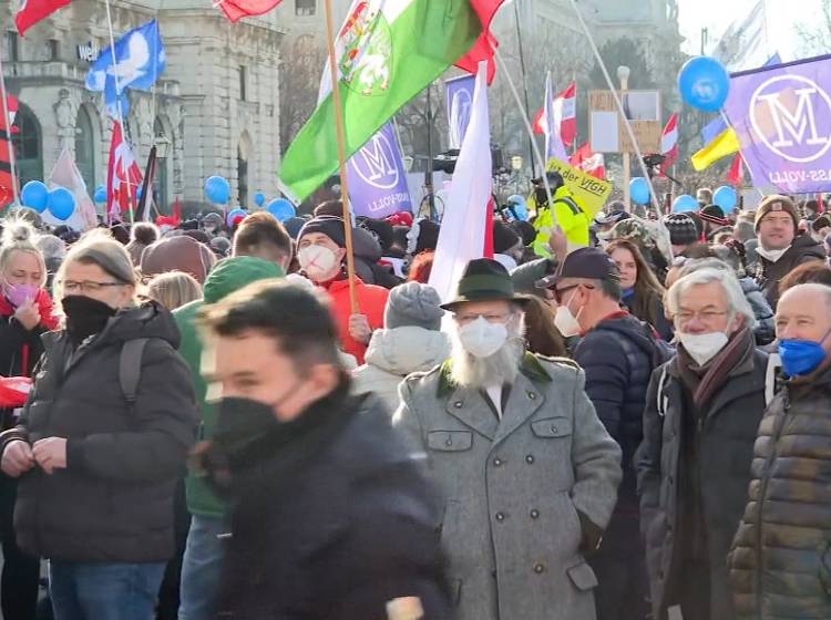 Zehntausende Maßnahmengegner in Wien