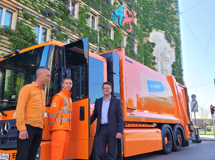 Wasserstoff-Müllauto im Testbetrieb