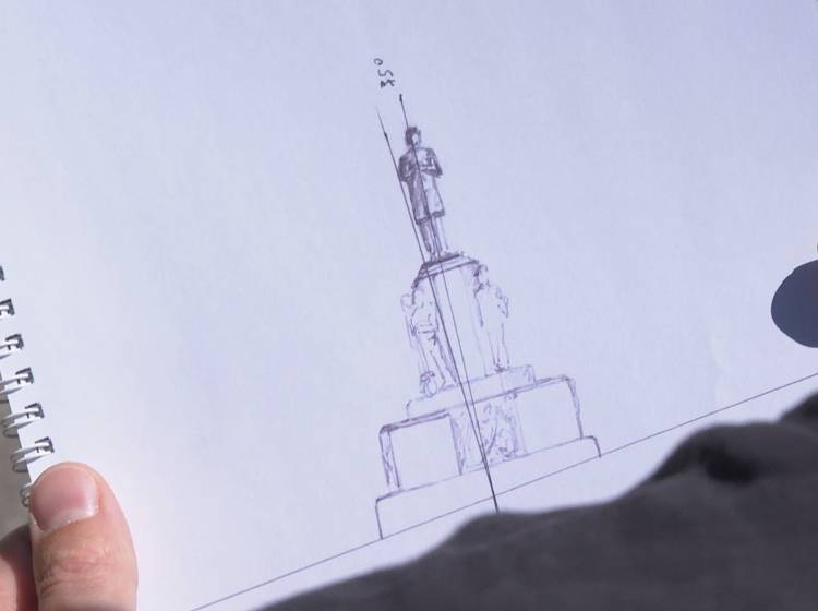 Lueger-Denkmal: Bronzefigur vor dem Kippen vorübergehend abgebaut