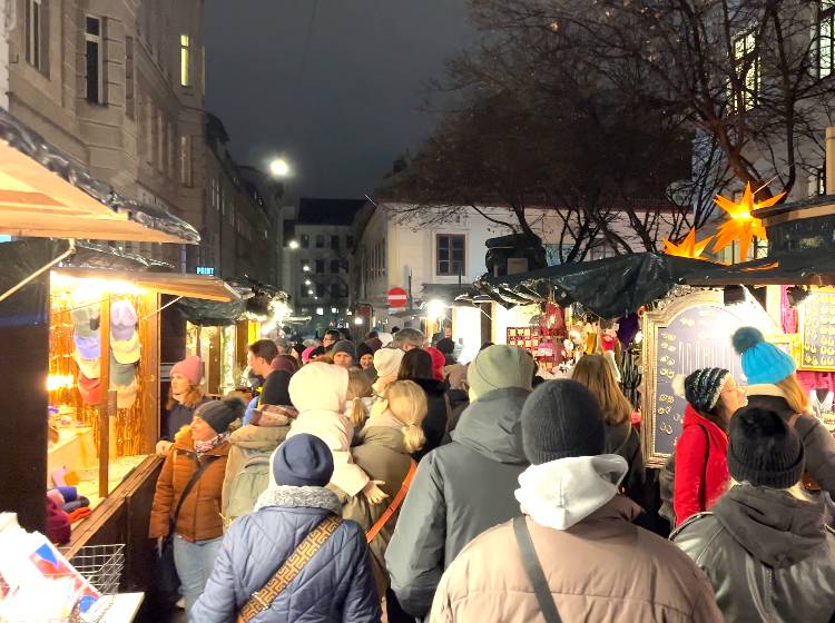 W24 unterwegs am Christkindlmarkt Spittelberg