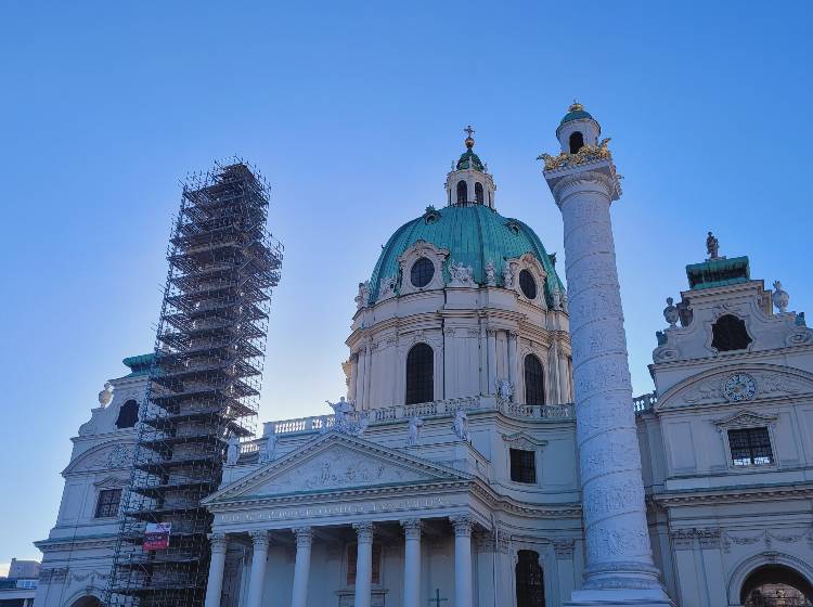 Bezirksflash: Sanierung der Karlskirchensäule