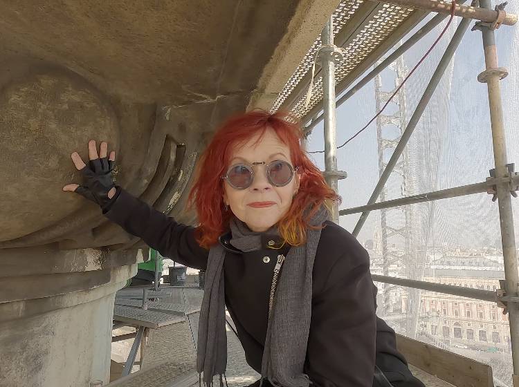 Arbeit in luftiger Höhe: Triumphsäule der Karlskirche wird restauriert